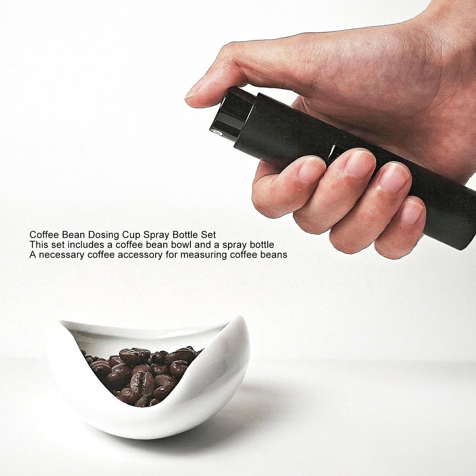 Set Dosatore Caffè In Ceramica - Con Vassoio, Bottiglia Spray E Cucchiaio Per Chicchi - Foto 8