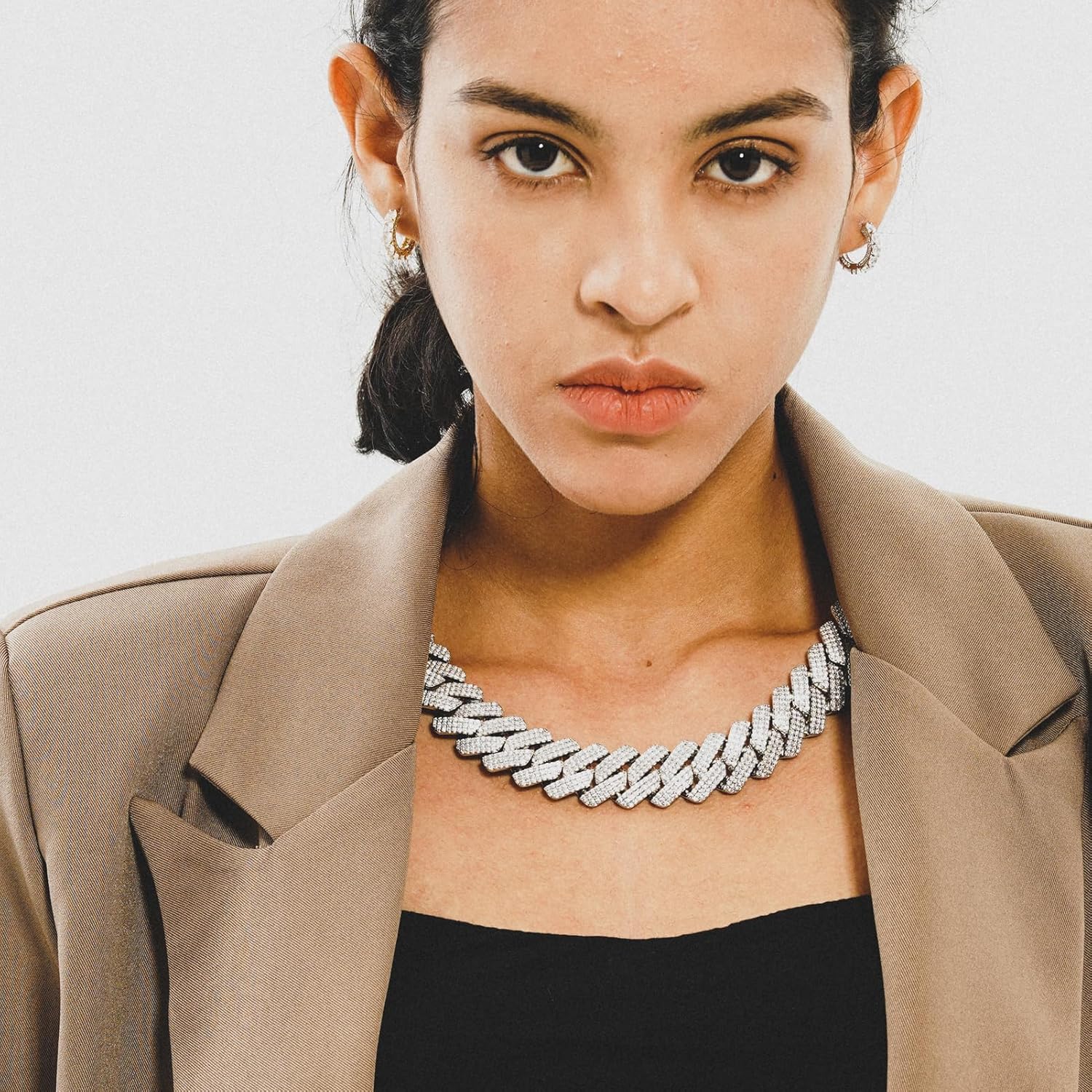 JINAO Cuban Link Chain for Men - 20MM Iced Out Miami Mens Necklace 14K Gold Plated Cubic Zirconia Women Hip Hop Jewelry - Image 6