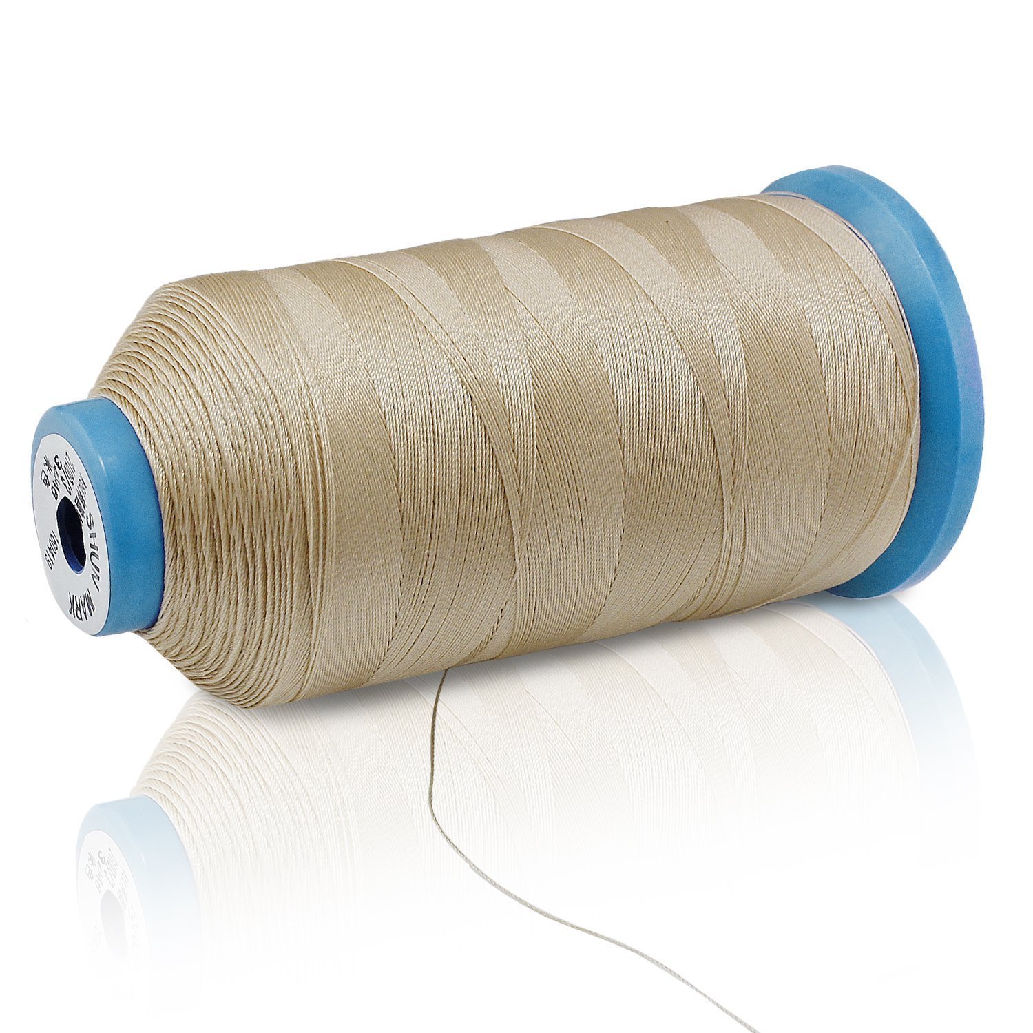 Selric [1200 mètres / 26 couleurs disponibles] Fil à coudre en nylon collé Tex 135 420D/3 T135#138 pour couture en cuir - Fil de rembourrage résistant pour cuir et autres tissus lourds (Kaki