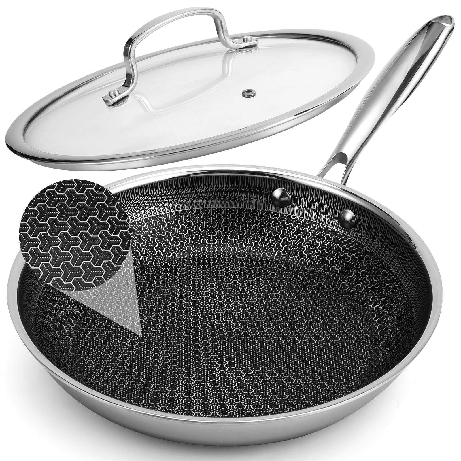 Kovali Titan Bratpfanne 24cm Mit Deckel - Antihaft Titanium Pfanne Für Alle Herdarten