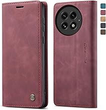 owlhold Coque OnePlus 13 Housse Antichoc en Cuir PU Premium Fentes Cartes Etui Pochette de Portefeuille avec Fonction Support Case à Rabat Housse OnePlus 13 - Vin Rouge