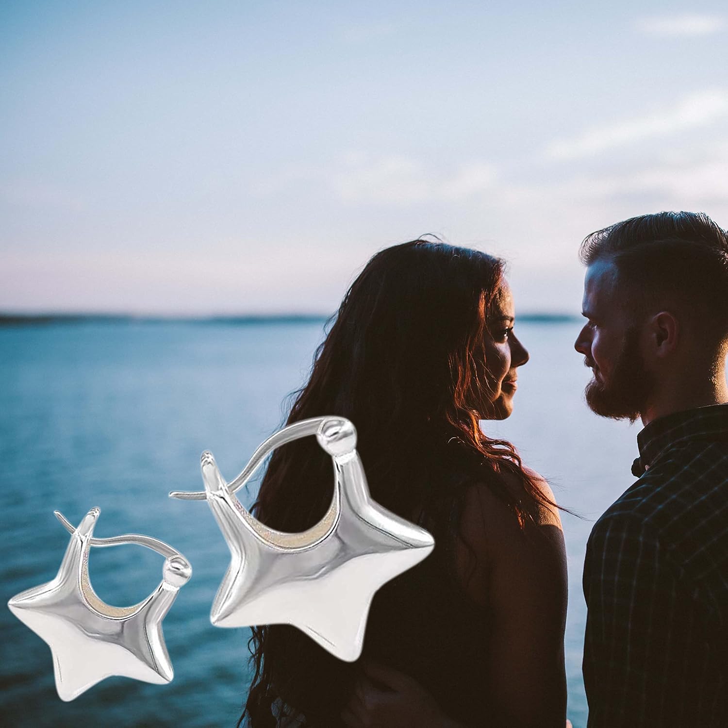 Silver Star Hoop Earring, Lightweight 925 Metal, Cute Star Design, Huggie Earrings for Women, Small Sleeper, Cartilage Jewelry Gifts - Image 2