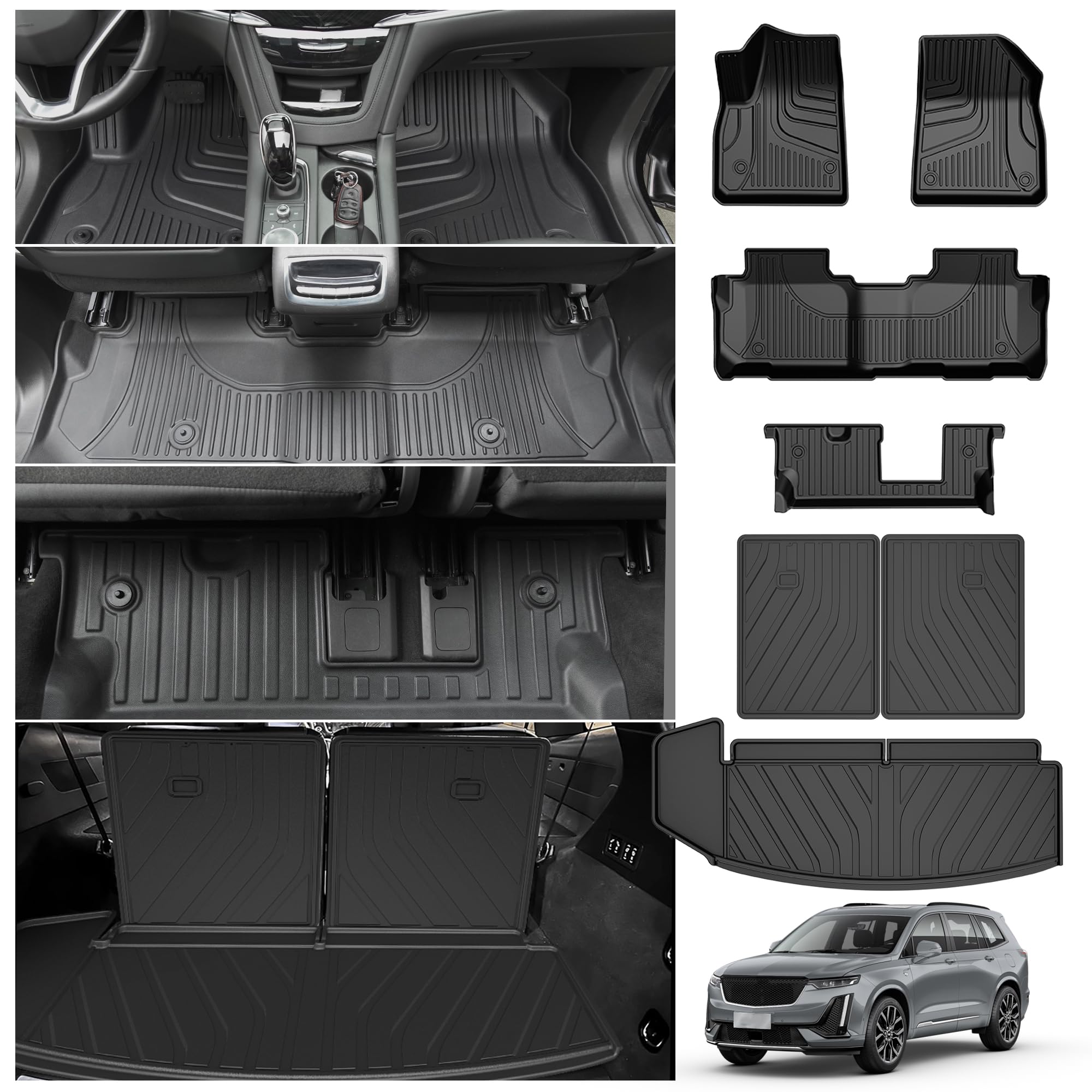 Amazon.com: Full Set Floor Mats for Cadillac XT6 2020-2025 2026 7 