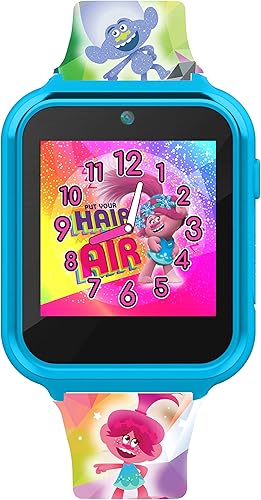 Miniatura 7 de Accutime Trolls - Reloj inteligente para niños, pantalla táctil interactiva con juegos, cámara selfie, rastreador de pasos, alarma y correa de