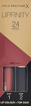 Max Factor Lipfinity Lipstick, Spicy, 1 Set