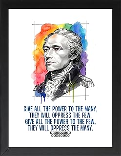 Framed Founding Fathers Posters, American History Wall Art, US Constitution & Independence Quotes Prints, Patriotic Leaders Artwork, Home Office Decor, Educational Gift ((Alexander Hamilton), 10"Lx8"W)