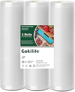 Vacuum Seal Bags for Food Saver, 8" x 20' 3 Pack Food Saver Vacuum Sealer Bags Rolls, Commercial Grade Vacuum Seal Freezer Bags Rolls for Sous Vide Cooking, Storage, Meal Prep