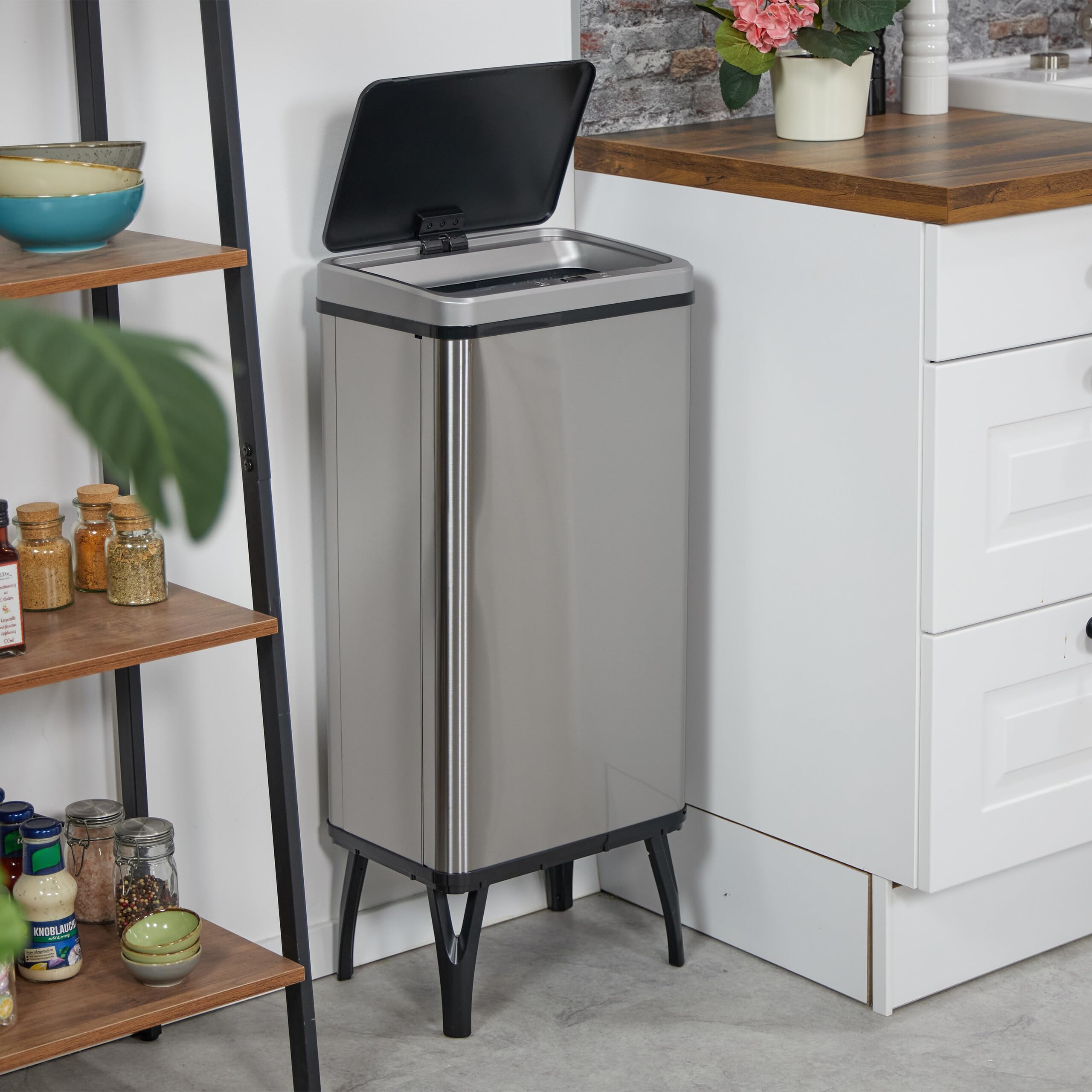 Cestino Automatico Silverlake 90L - Apertura A Infrarossi, Acciaio Inox, Elegante - Foto 3