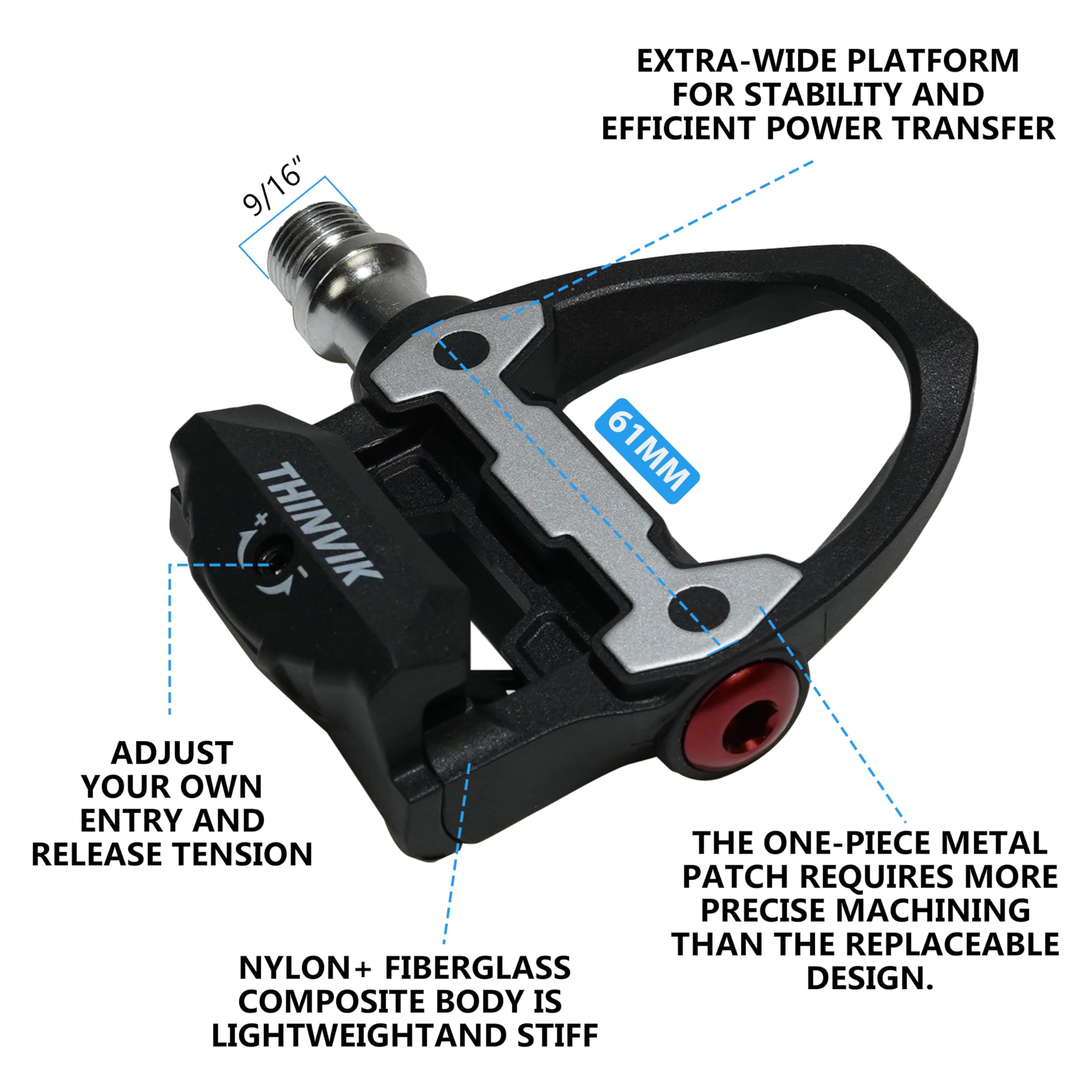 Amazon.com : Thinvik Clipless Pedals Road Bike Cycling Pedals with