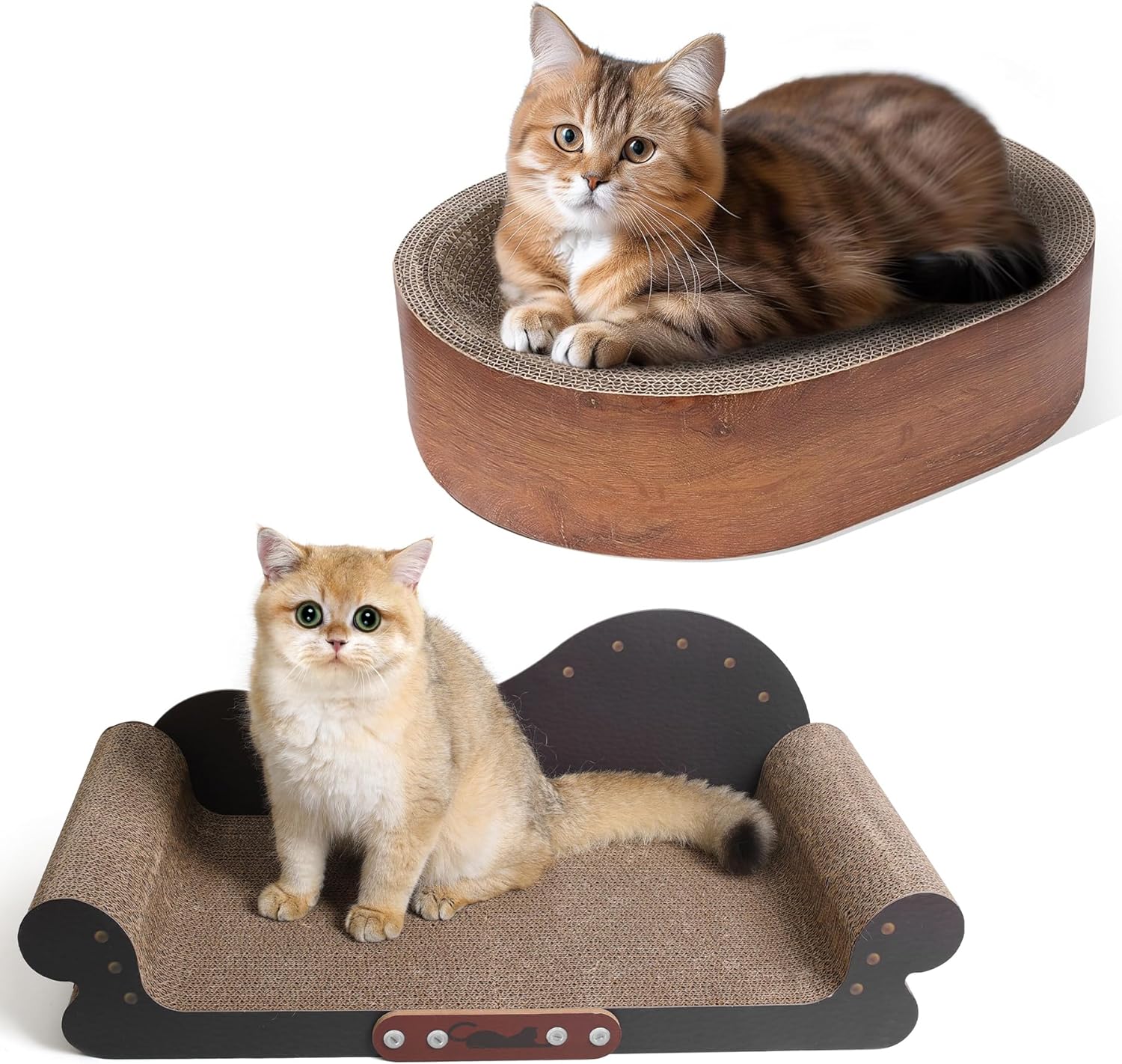 ComSaf Large Cat Scratcher Bed Cardboard, Cat Scratching Board Cat Couch Scratcher for Indoor Cats Grinding Claw, Durable Cat Scratcher Pad to Protect Funiture