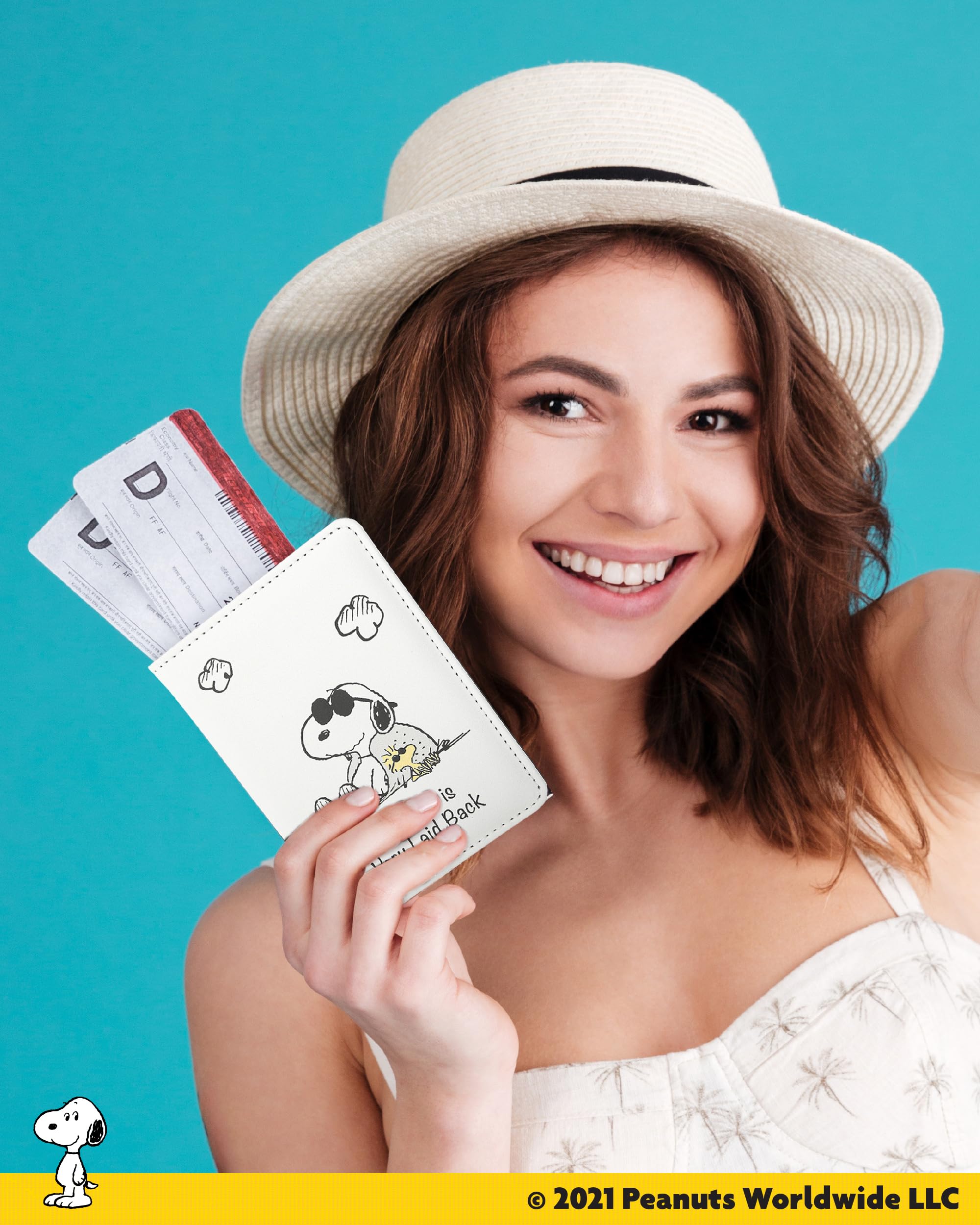 Peanuts Snoopy - Custodia per passaporto con licenza ufficiale, porta passaporto da viaggio, bianco, classico | Regali Woodstock e Snoopy