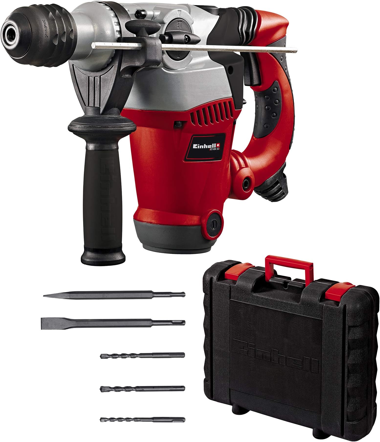 Einhell RT- RH 32 Rotary Hammer Drill | SDS Plus 3-in-1 Drill - Drilling/Pneumatic Impact Drilling/Chiselling | 1250W, 3.5 Joule Impact Force, Electronic Speed Control