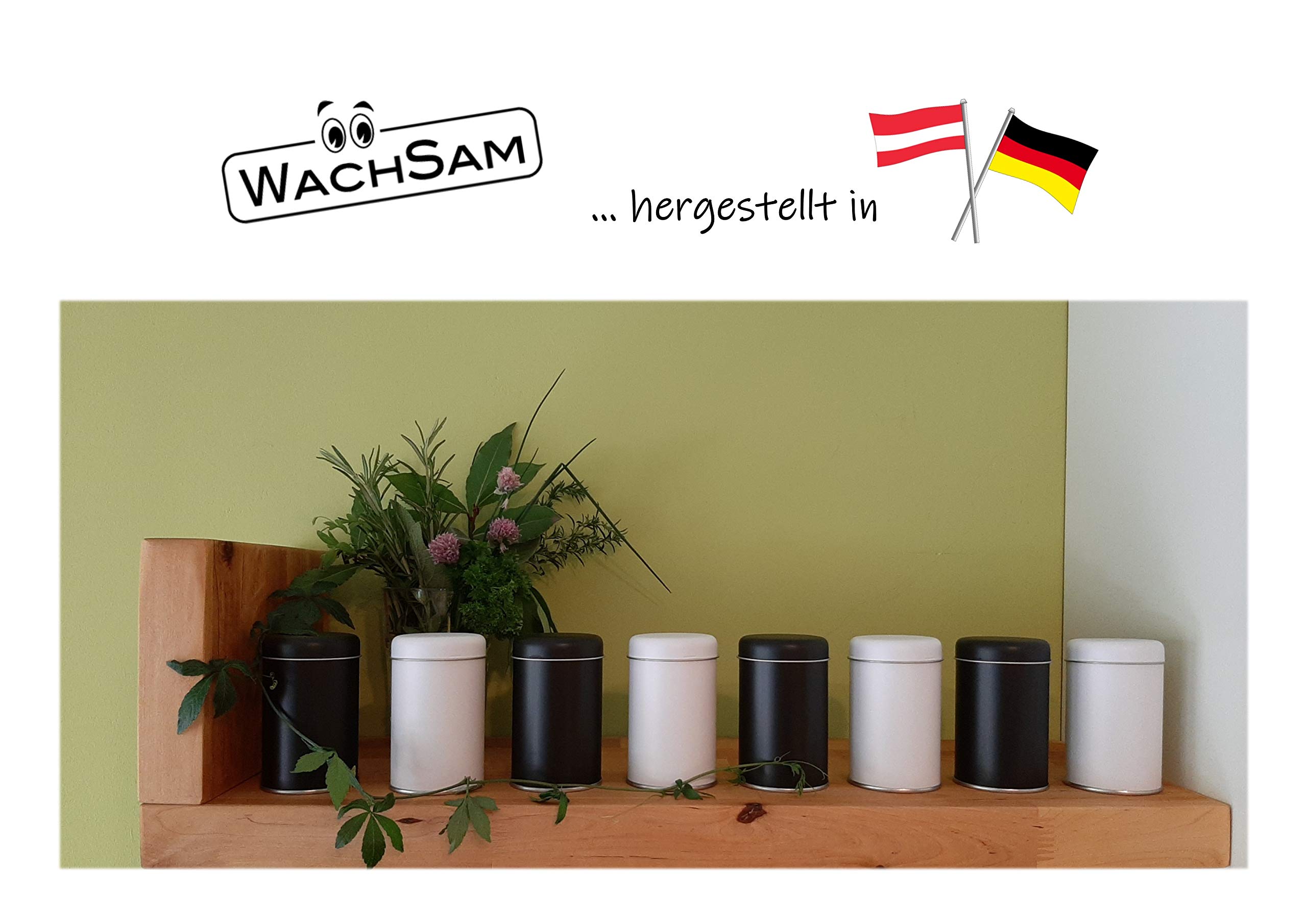 WachSam 12/24/48 Gewürzdosen Schwarz 175 ml mit 3-Fach Streueinsatz | Luftdicht verschließbar | Top Qualität aus Österreich und Deutschland