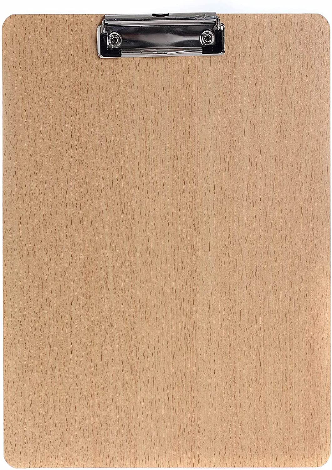 6er Klemmbrett A3 Hoch aus Hartholz extra dick 4mm, mit Aufhängeose, Gummierter Metalklemme, Skizzenblock Schreibbrett Clipboard, Qualität Holz Faserplatte, Zwischenablage Schreibblock TKD8009-A3-6X