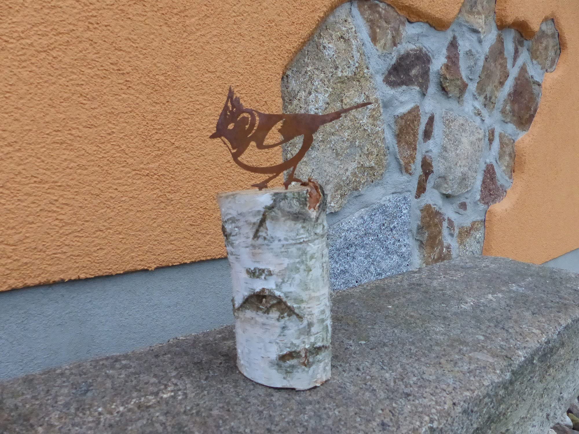 Rost-Deko Vogel (Haubenmeise) – Handgefertigt In Deutschland – Garten- & Wohnungsdekoration