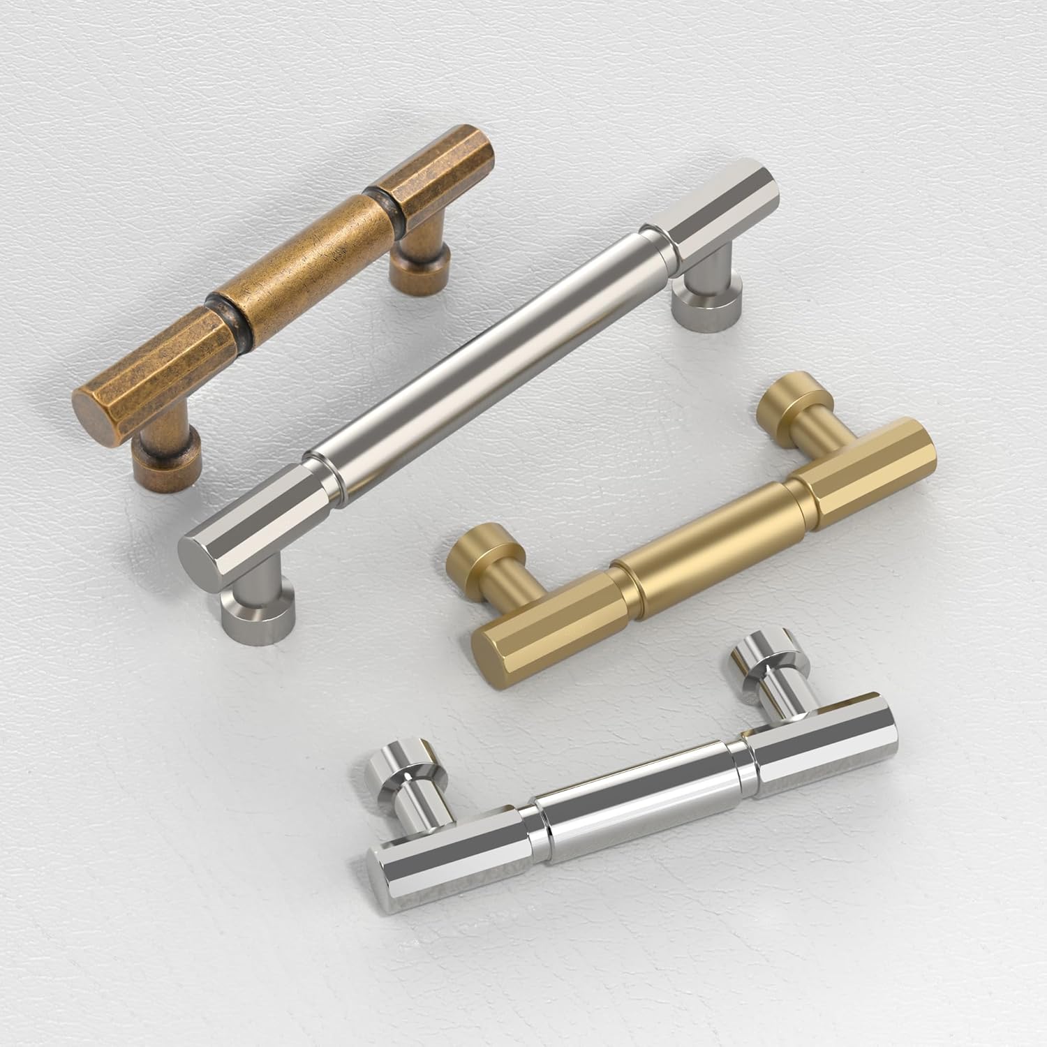 Alzassbg Polished Chrome Cabinet Pulls, 5 Inch Hole Centers, Zinc Alloy, Contemporary Style Kitchen Drawer Handles, 10 Pack, AL3096CP