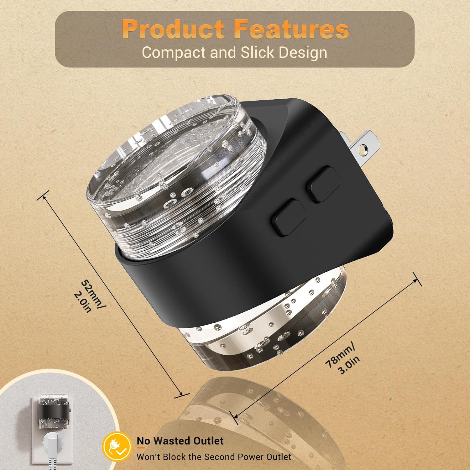 JandCase LED Night Light, Bubble Night Lights Plug into Wall, [2 Pack]Night Light 3000K/4000K/5000K & 3 Brightness Levels, Dimmable Nightlight with Dusk to Dawn Sensor for Bathroom Hallway Bedroom - Image 6