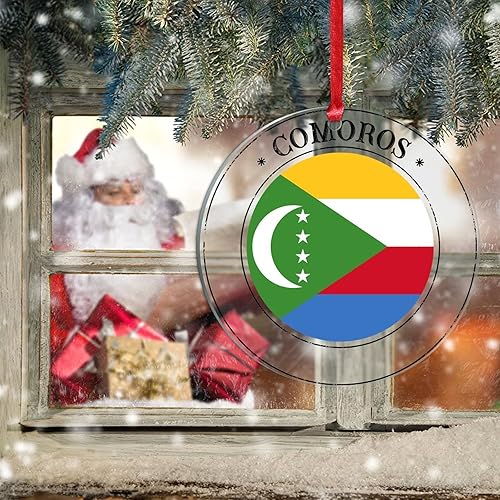 Vista 76 de Guatemala - Adornos acrílicos de Navidad, regalo de recuerdo de ciudad patriótica, adorno para árbol de Navidad, bandera nacional de Guatemala