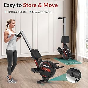 Wenoker Rowing Machine for Home, Magnetic Rower Machine, 350 LB Weight Capacity, 16-Level Silent Resistance Row Machine for Gym Exercise Full-Body Workout Compact Rower with LCD Monitor Tablet Holder