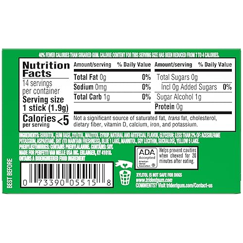 Miniatura 2 de Trident Goma de mascar sin azúcar sabor original 12 paquetes de 14 piezas