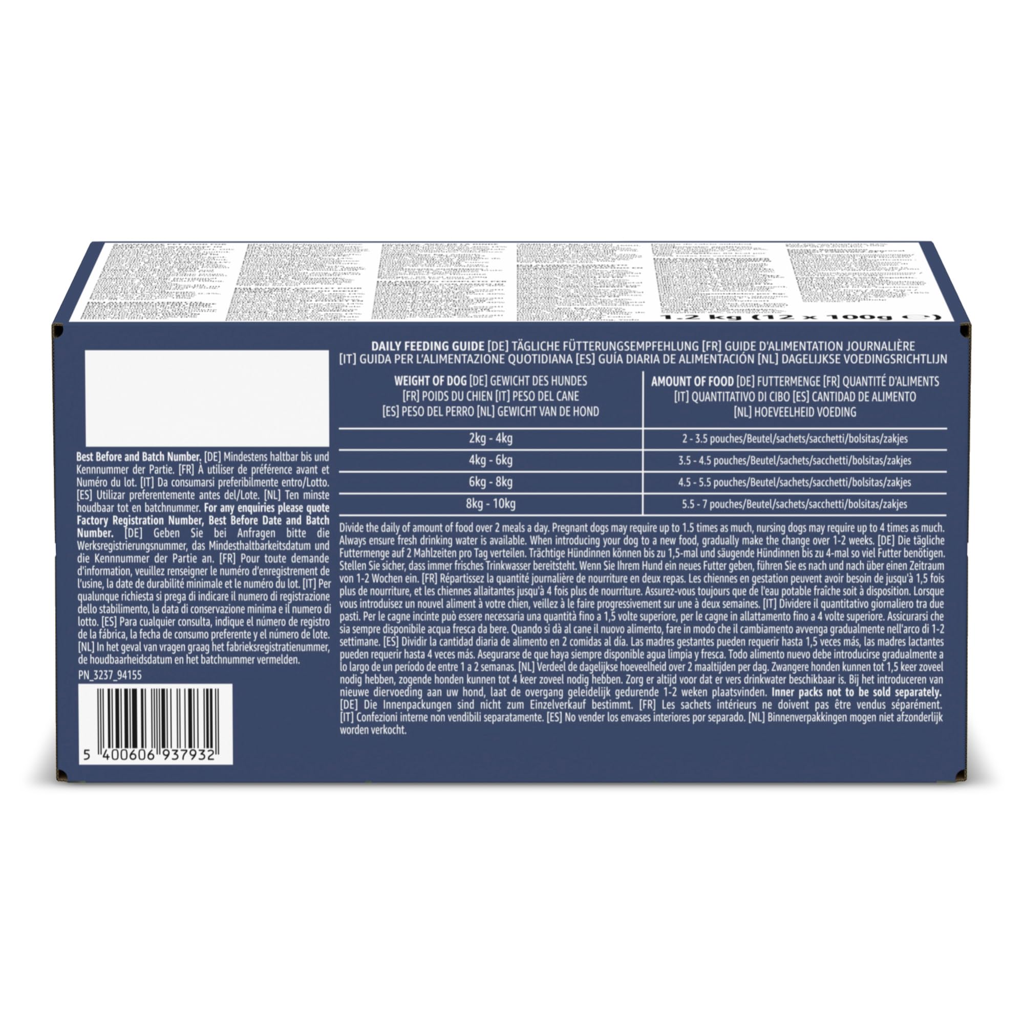 by Amazon Alimento completo per cani adulti, Selezione di carni in gelatina, 1,2 kg (12 confezioni da 100g)