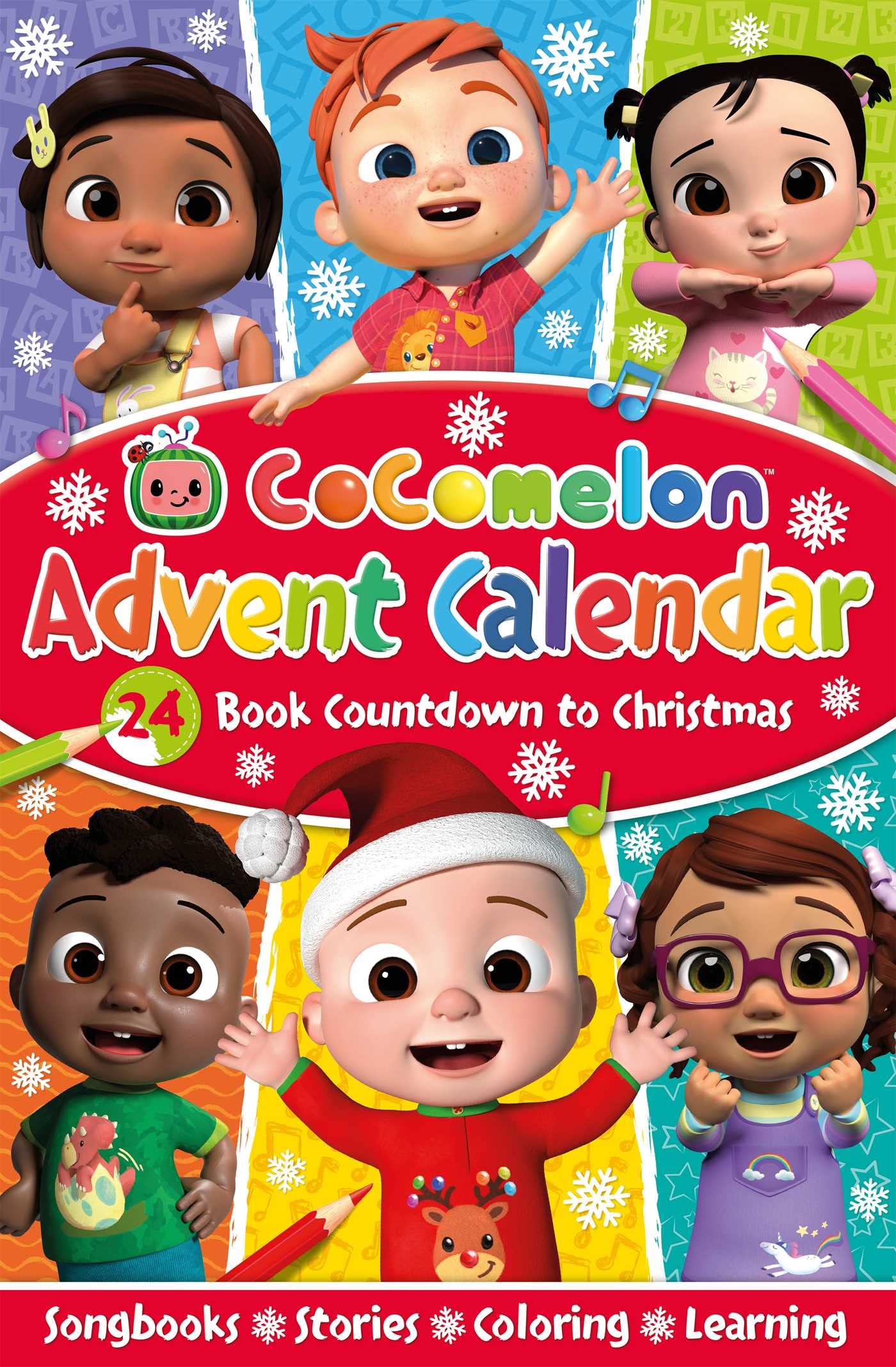 Calendario Dell'Avvento CoComelon CMW0111 - Con 24 Sorprese, Personaggi Mobili JJ E Amici, Per Bambini Dai 3 Anni, Multicolore