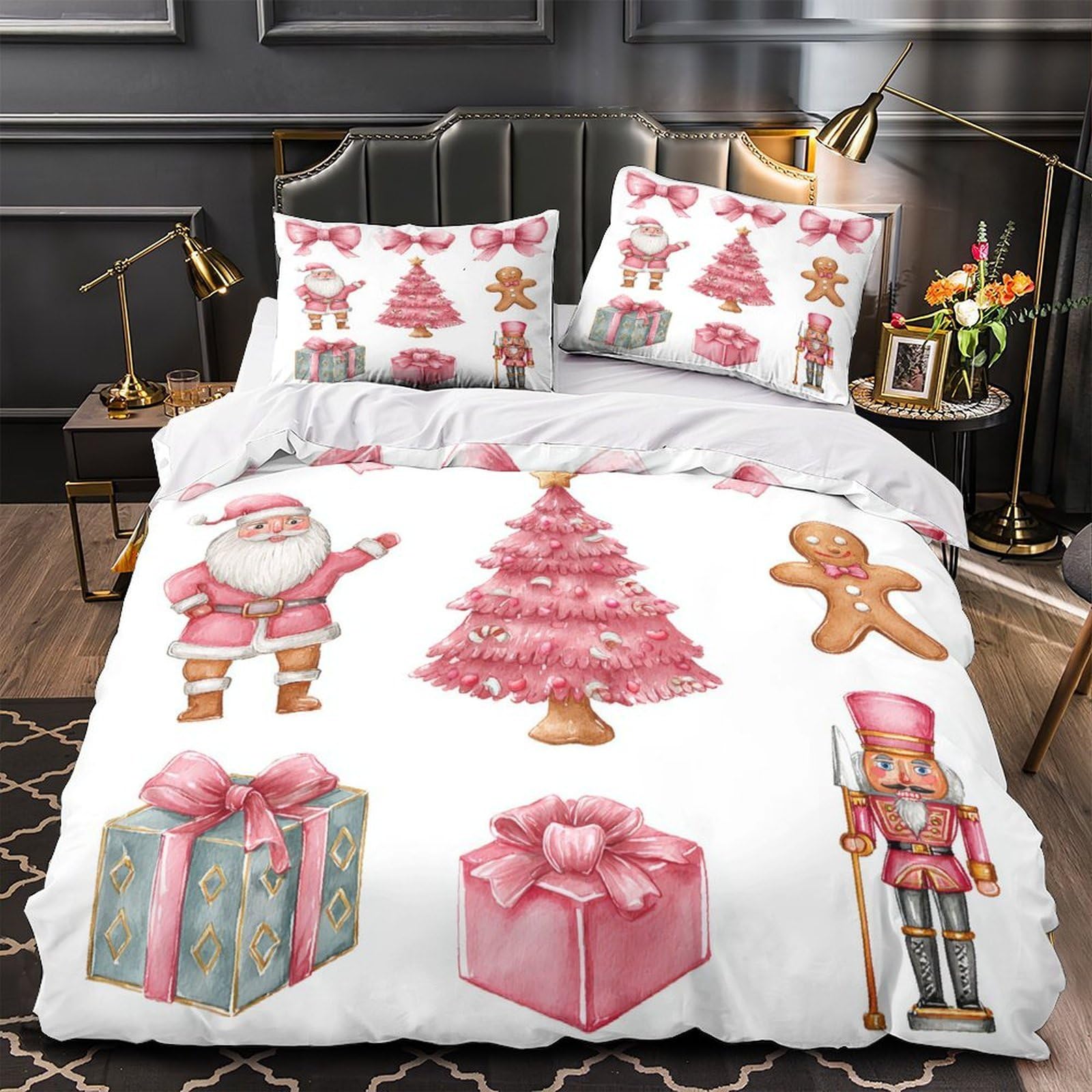 Housse de couette fermeture éclair lit double parure de lit microfibre douce animaux