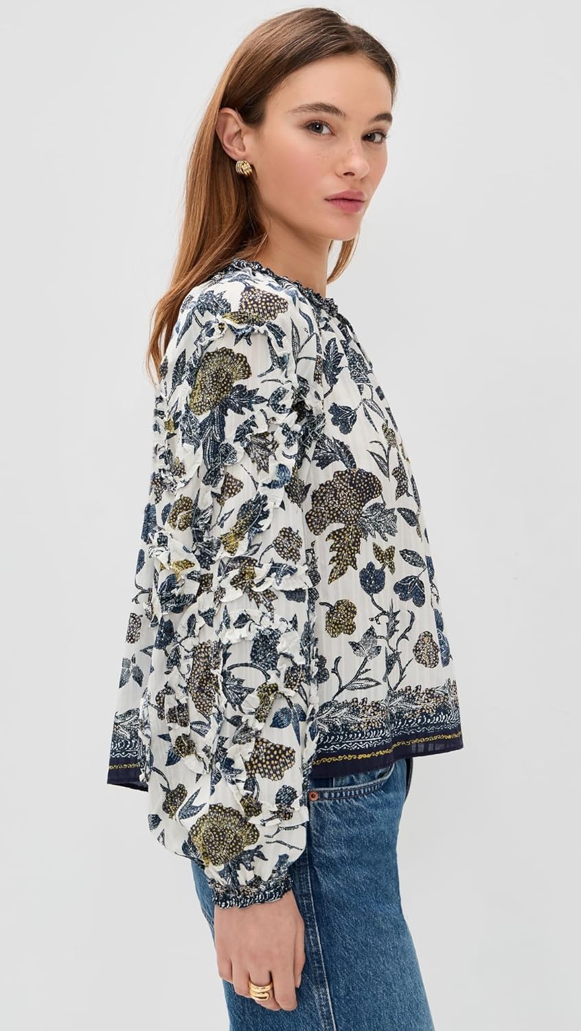 Ulla Johnson Women's Azrou Cotton Long Sleeve Blouse - Image 4