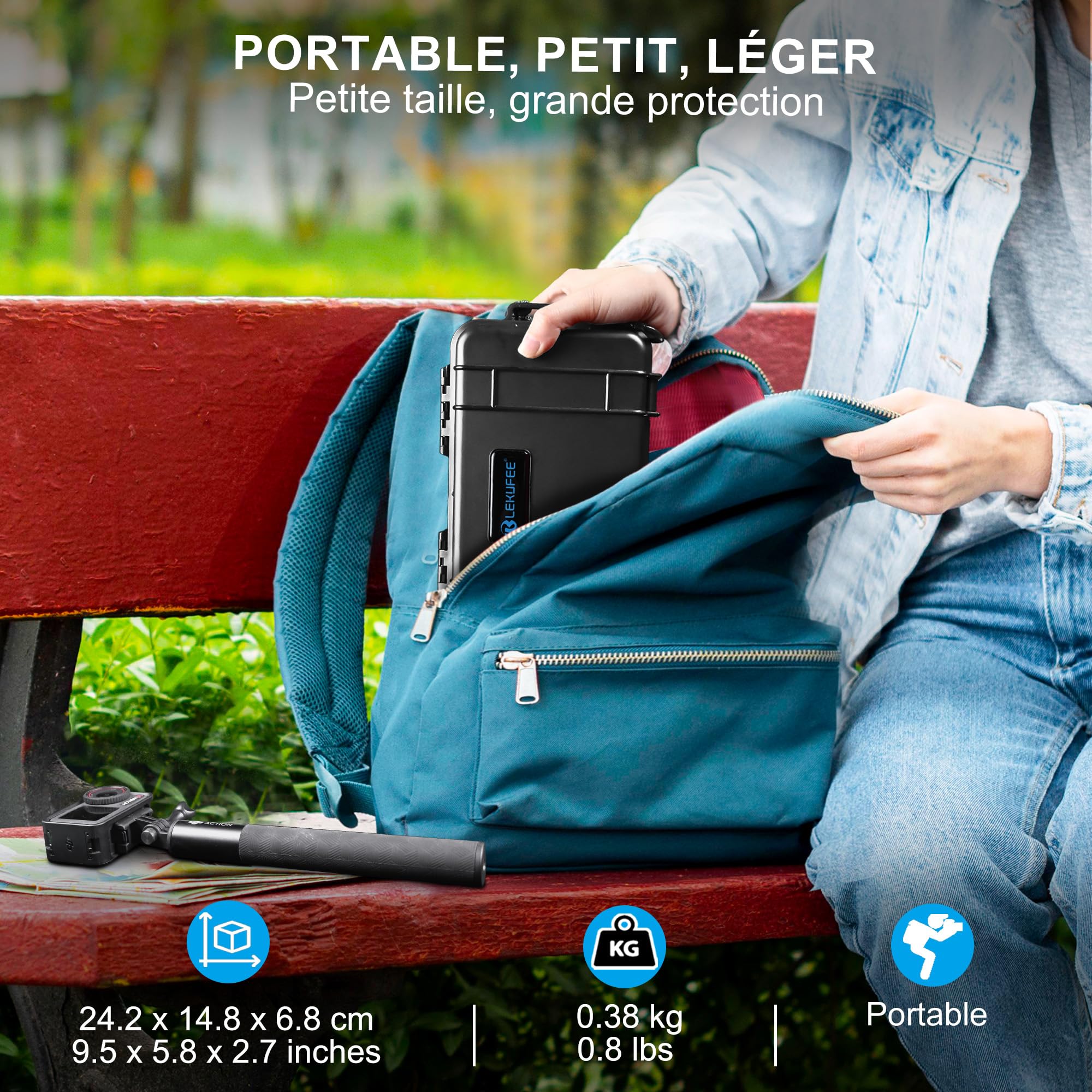 LEKUFEE étui Rigide Étanche de Voyage pour DJI Mic 3,Mic Mini 2,Mic 2, Mic Mini, Boîtier de Charge, Émetteur, Récepteur, Micro-Cravate et Autres Accessoires (étui Seulement)