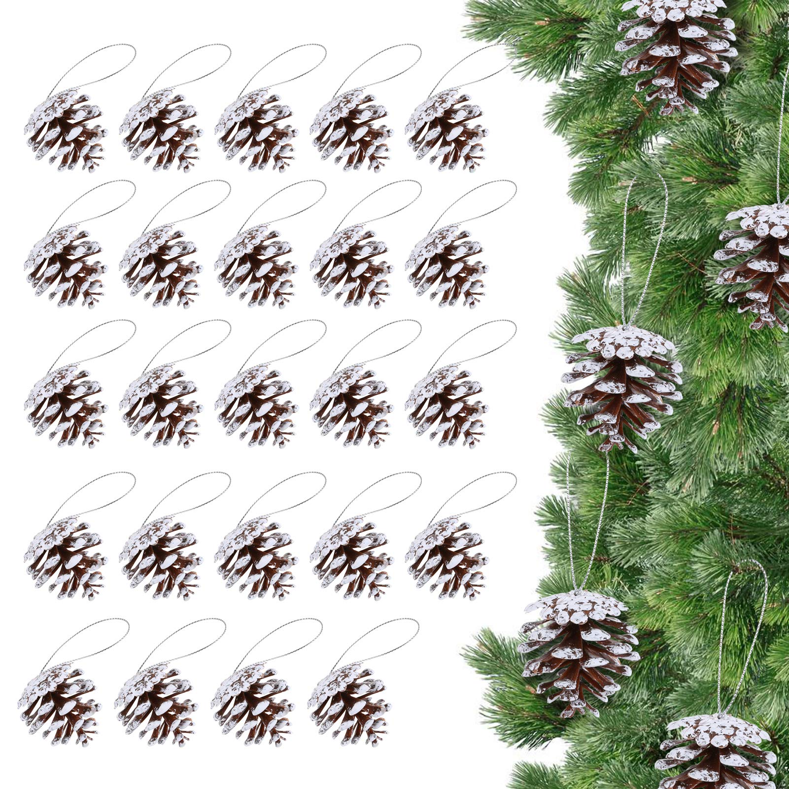 10 Branches De Pin Artificielles Givrées Blanches - 22 Cm, Idéales Pour Décorations De Noël, Couronnes Et Projets DIY