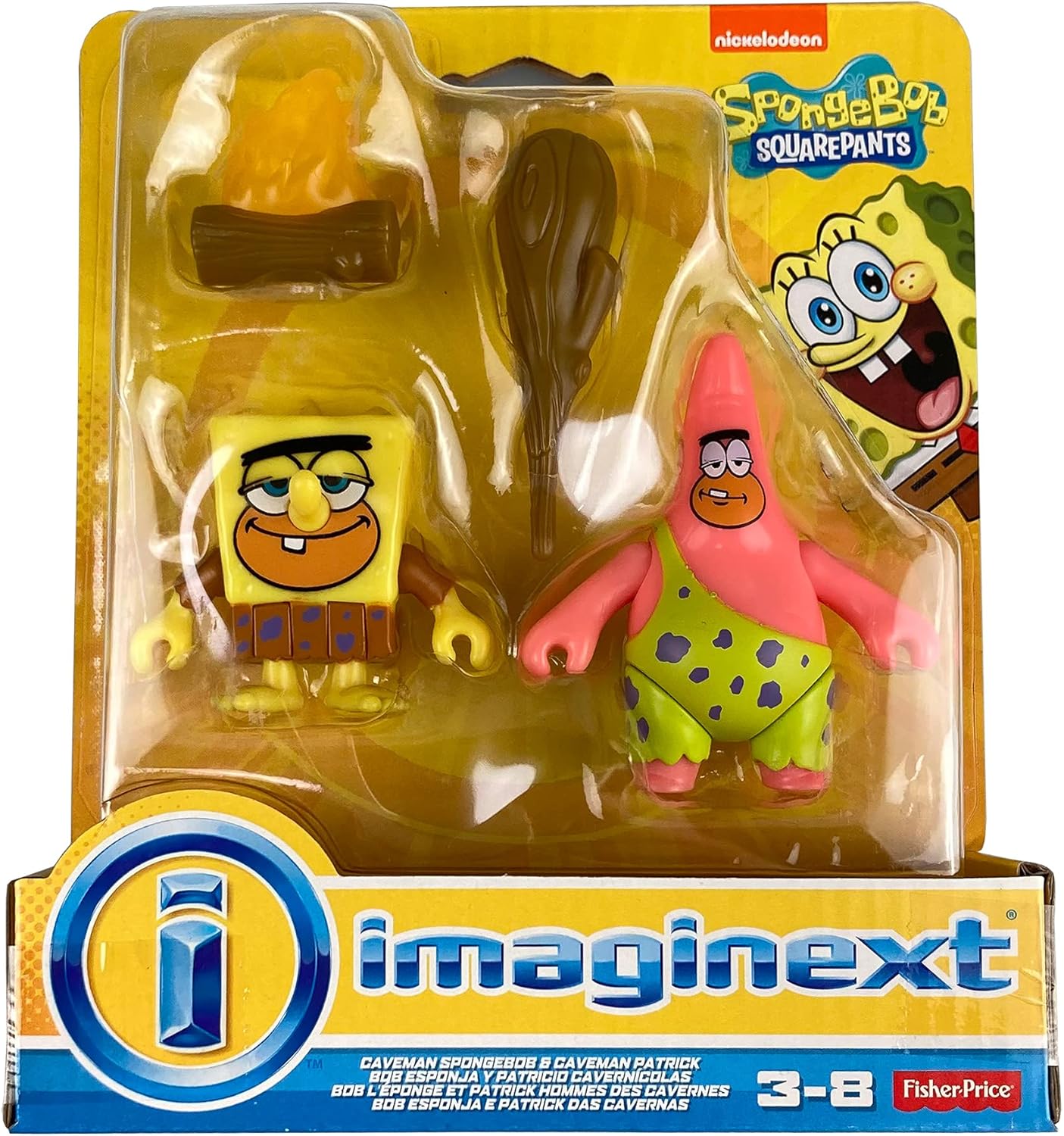 Imaginext Bob Esponja Figura de acción de 3 pulgadas Exclusivo paquete de 2 BBSPONGE (Bob Esponja y Patricio))