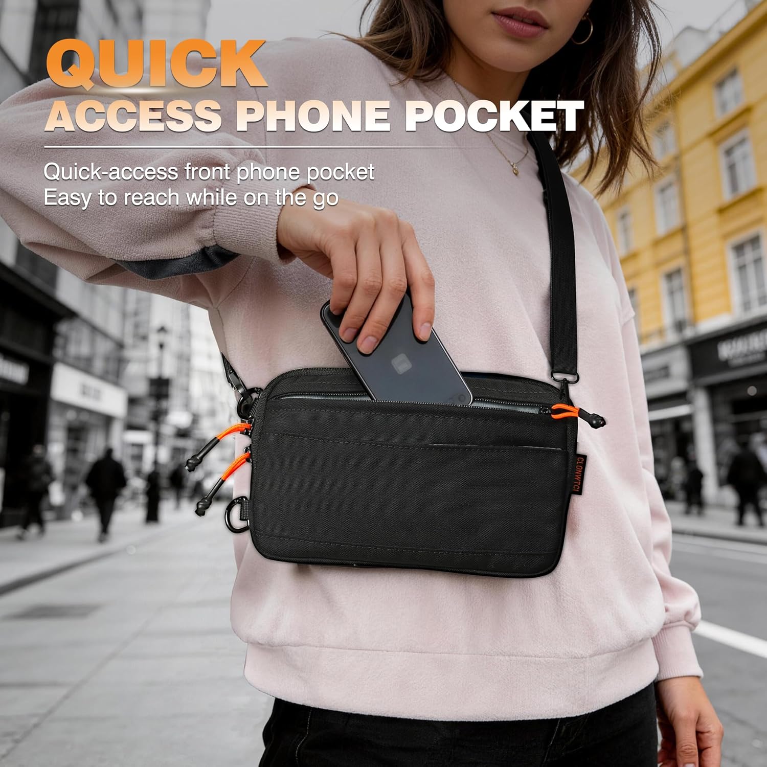 Small Crossbody Bag for Women, RFID Wristlet Wallet with Tracker Slot, 4-in-1 Phone Purse Organizer,Adjustable Strap | Wristlet Wallets, Cross Body Purse, RFID Wristlet Purse, Fleece Lined Pocket, Credit Card Holder