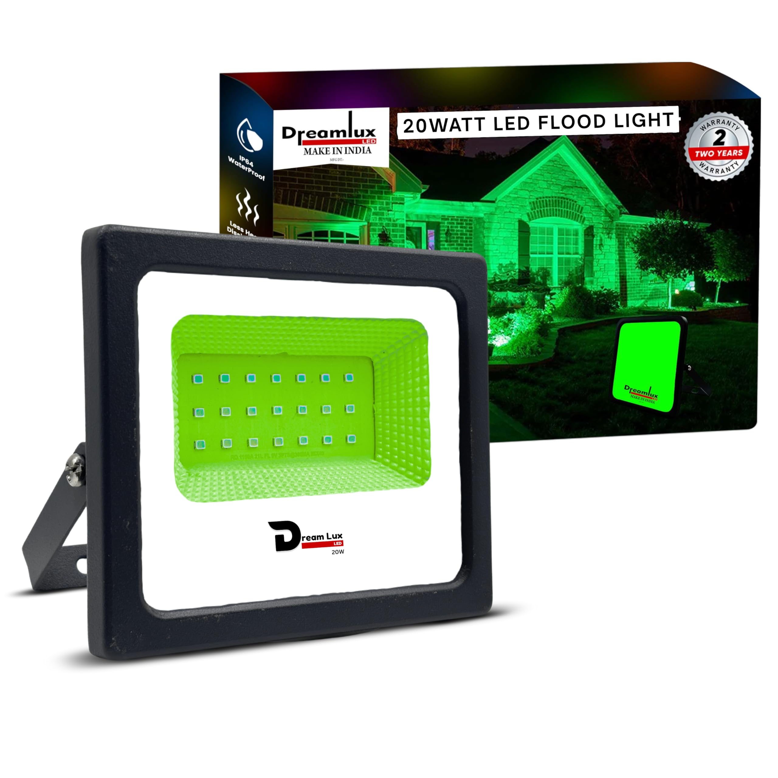 Dreamlux 20W LED Flood Light | IP66 Waterproof Indoor & Outdoor Focus Light for Decoration, Energy-Efficient Halogen Light, Lighting Fixtures for Wall & Home (1, GREEN, 20-Watts)-image-44
