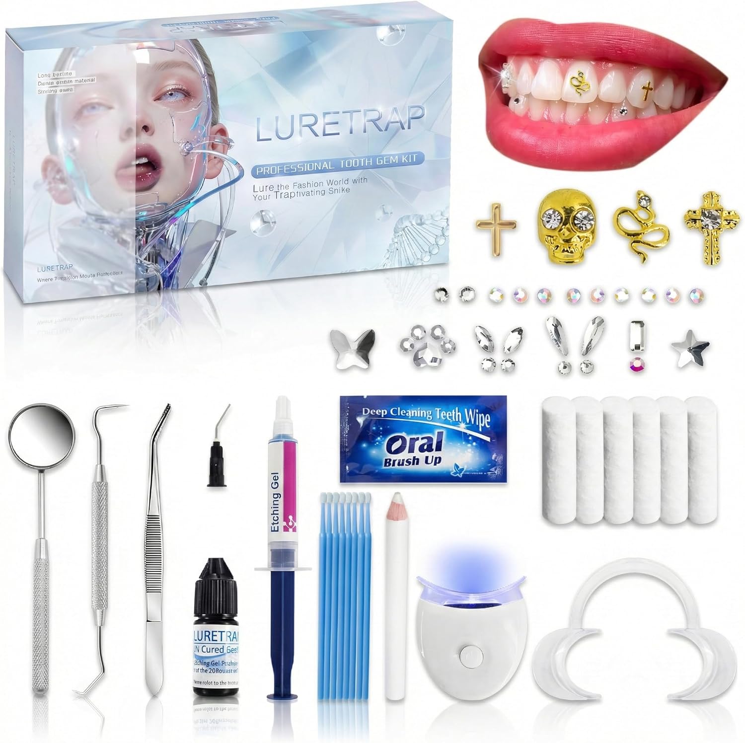 Y2K Aesthetic Tooth Gem Kit | 30 Premium Crystal Pieces | Insta-Worthy Sparkle Collection | Slay-Worthy Fashion Accessories | Luxe Tooth Candy Starter Set