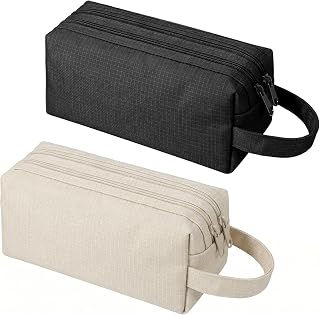 2 Pcs Travel Toothbrush Bag,20 × 8 CM Toothbrush Travel Bag | Oxford Mini Toiletry Bags,Double-Layer Hanging Toothbrushes Pouch for Vacation,Gym,College Dorm Bathroom,Toiletries,Beach