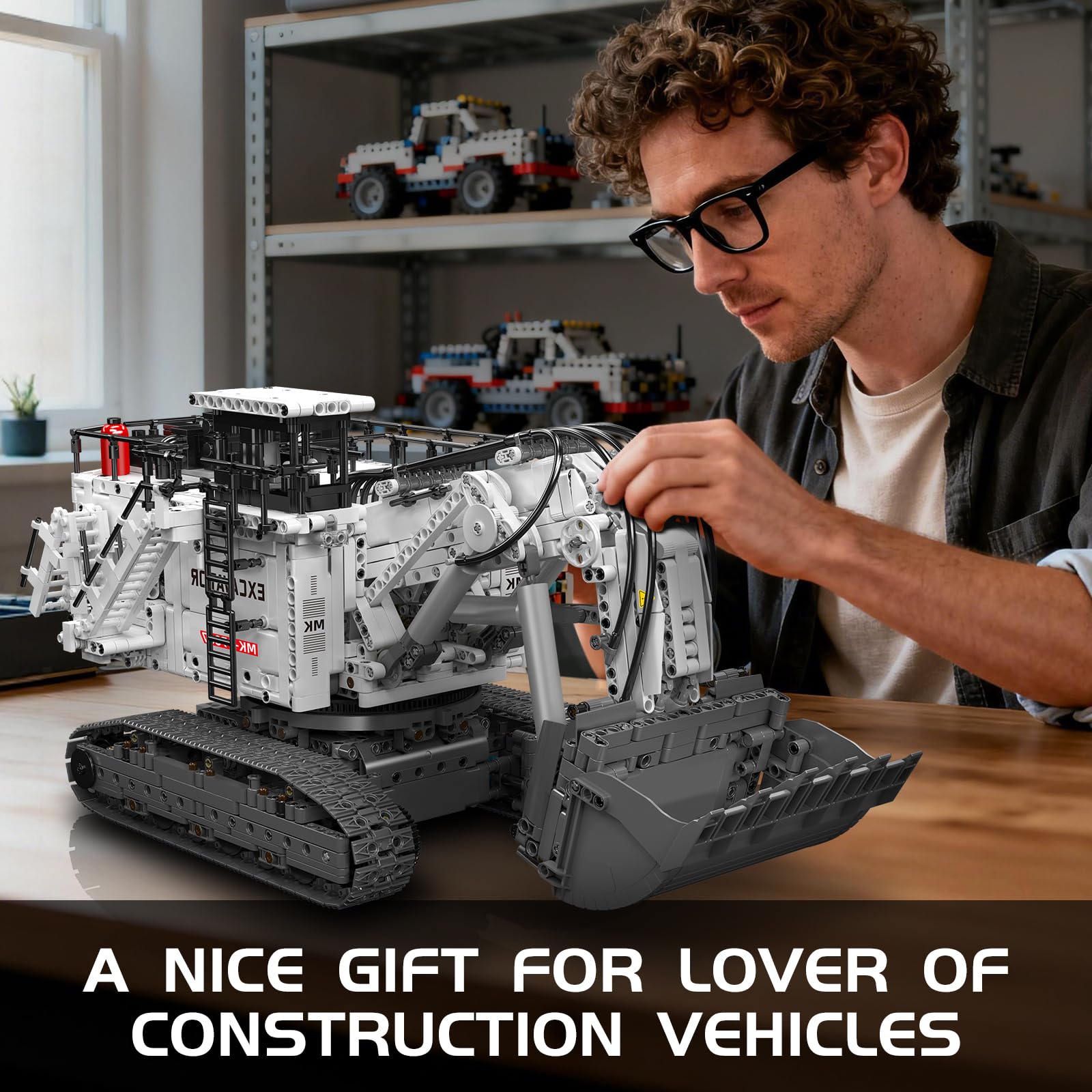 Mould King 17067 Technique Grue à chenilles, modèle de véhicule de chantier télécommandé avec application Control+, kit de modélisation pour adultes (3567 pièces)