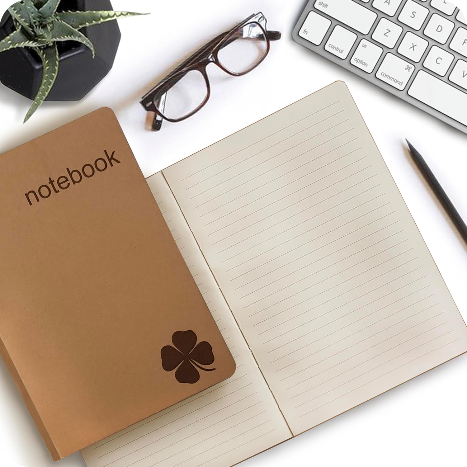 le vent Set of 2 Lined Bound Notebooks A5 – Each 200 Lay Flat Pages – 5x8 Hardcover Journal Refills – Fountain Pen Friendly 100 gsm Paper – 100% Recycled Notebook image 5