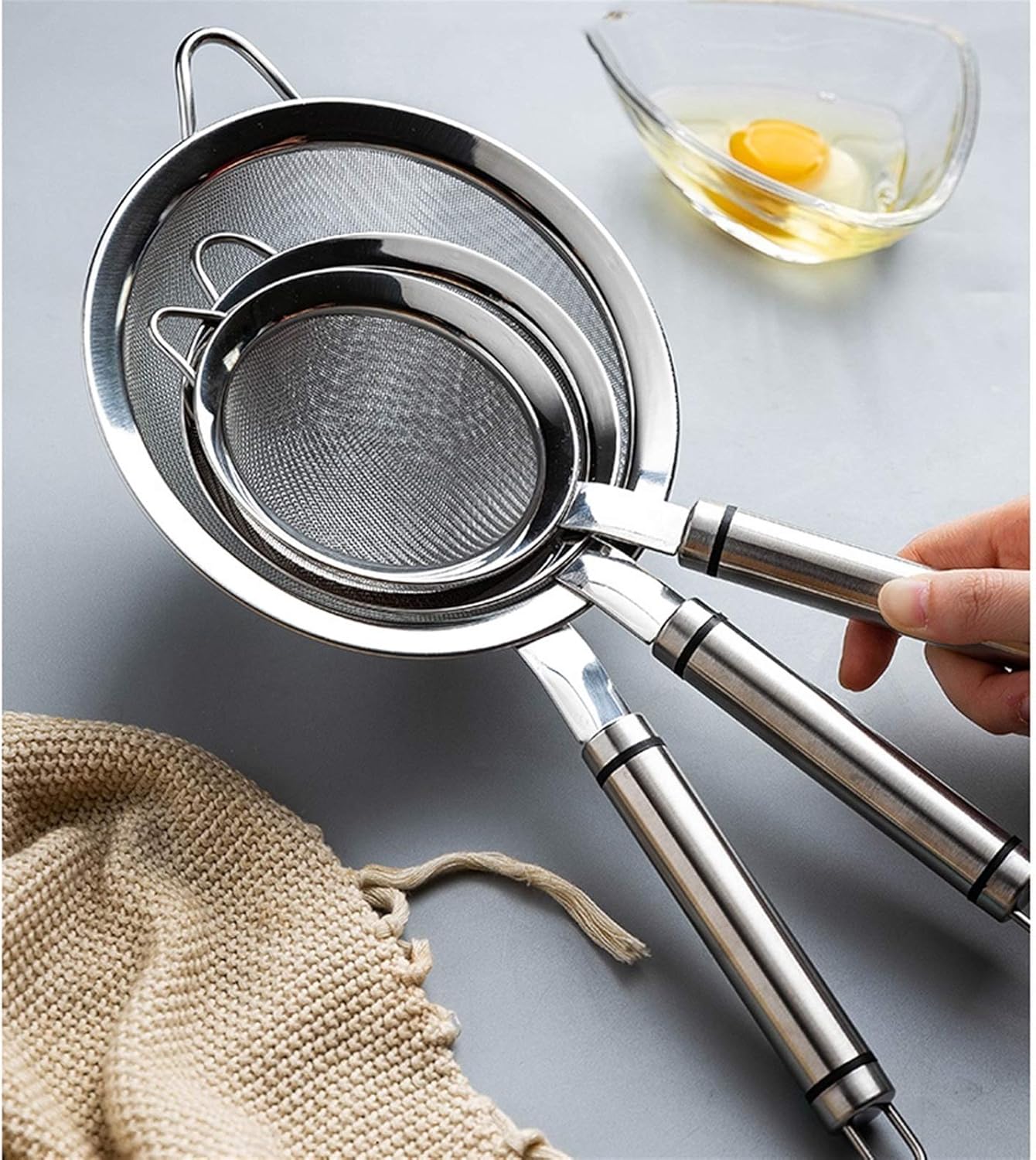 Leaky Spoon Extra Large Colander, fine Filter, Stainless Steel mesh Filter, Skimmer, Household Colander, Scoop Colander (Size : XL Size)