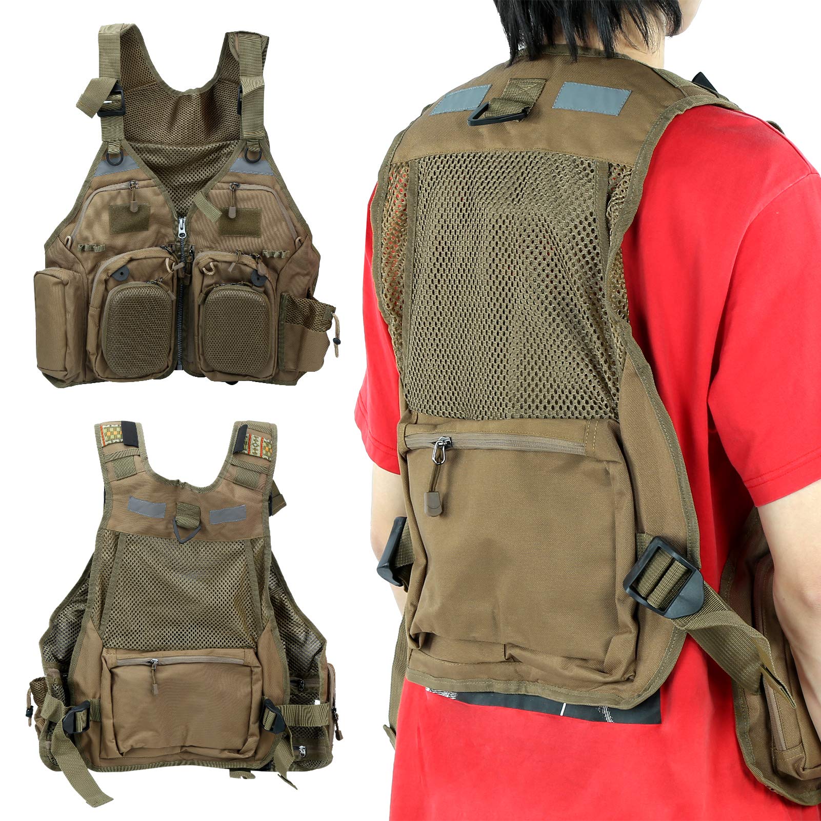 Chaqueta de Pesca al Aire Libre, Chaleco Deportivo de Pesca al Aire Libre, Chaquetas de Pesca Profesionales con múltiples Bolsillos, Chaleco para Hombres