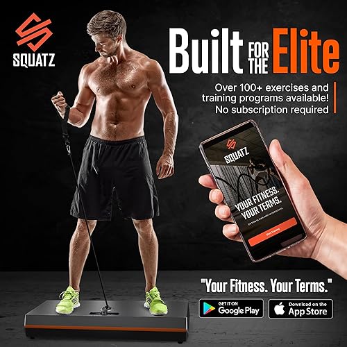 Miniatura 7 de SQUATZ Pluto Home - Gimnasio inteligente, resistencia ajustable de 100 libras, máquina de fitness digital todo en uno con WiFi y Bluetooth, equipo