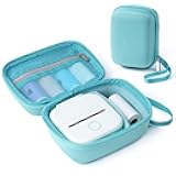 Ponek Sticker Printer Case for M02/T02/M02X/M02 Pro/P2S/M02L/Y02C, Compatible with Nelko PM230/Anycash/iDPRT/Cabaro Mini Thermal Printer, Portable Sticker Paper Storage Holder - Box Only, Green