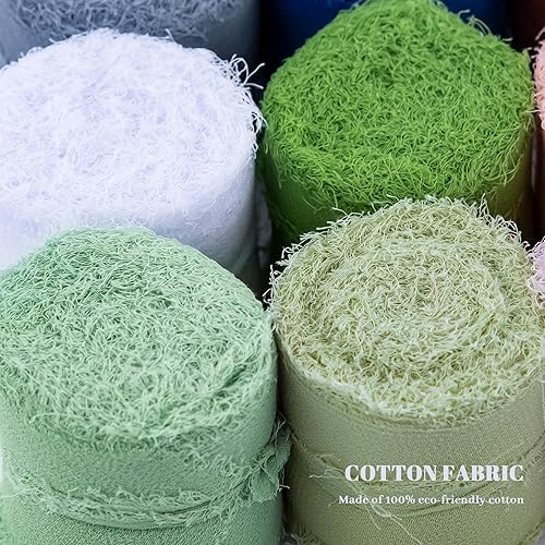 Miniatura 3 de Cinta rosa para envoltura de regalos, cinta de seda hecha a mano con flecos para ramos de novia, envoltura de invitaciones de boda, 4 rollos de 1.6