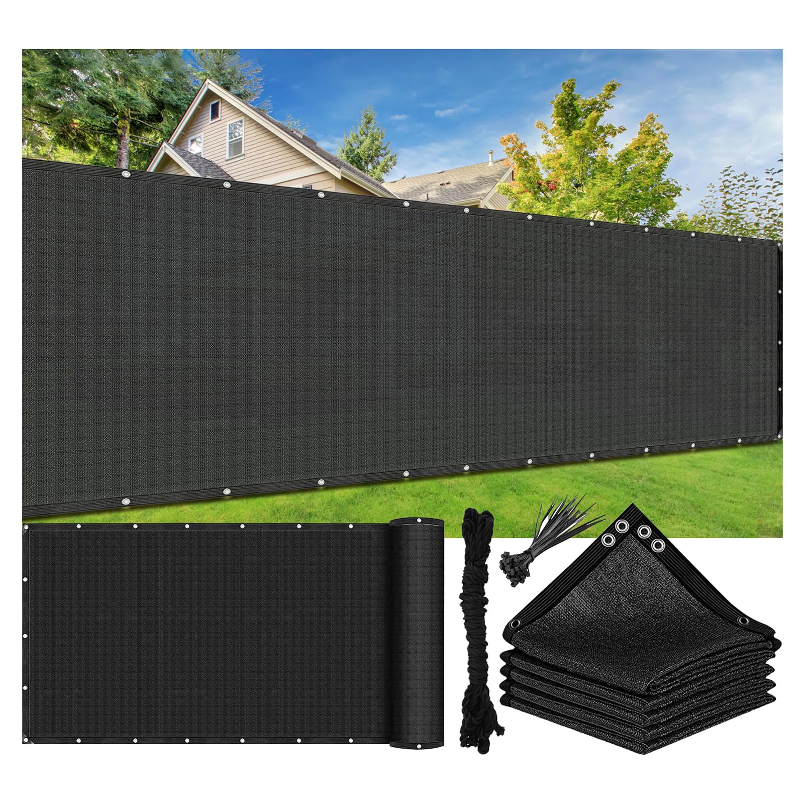 Garden Privacy Screen 2 x 15m, Privacy Fence Screen, 100g/m² HDPE Shading