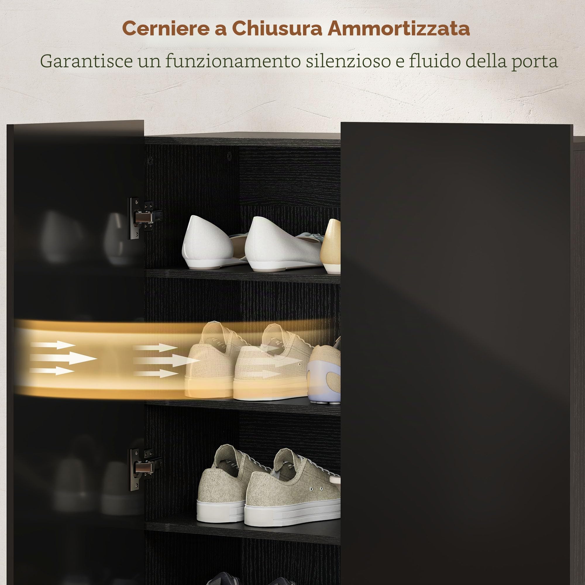 HOMCOM Scarpiera 20 paia 5 ripiani 72x34.5x103cm nero
