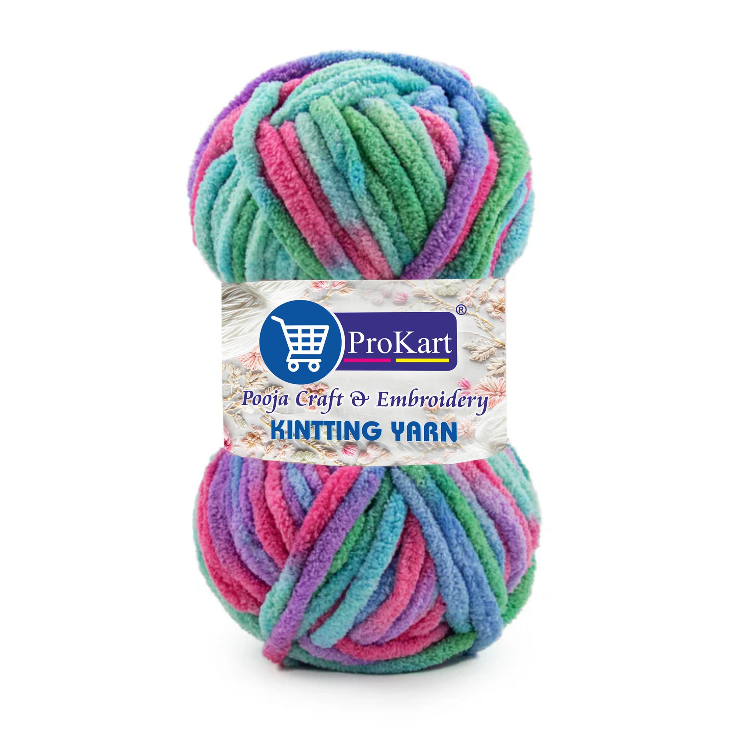 ProKart Blanket Yarn Supersoft Knitting Wool Ball | Plush & Cuddly, Chenille Yarn | (1 Ball/100 Gram Each) | Multi Colour Hand Knitting and Crocheting Yarn Ball Suitable for Craft, Sweaters, Babywear, Baby Blankets (Multicolor- MLB0021, Pack of 4)-image-7