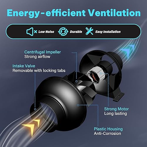 Miniatura 10 de iPower Controlador de velocidad de ventilador variable inalámbrico para soplador de escape en línea HVAC 350 W 1 paquete