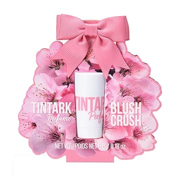 TINTARK Mini Solid Perfume Stick Romantic Eau de Parfum-Inspired by Love Spell Cherry Blossom, Peach & White Musk Notes Long Lasting Fruity Floral Travel Perfume Fragrance Balm, 5g