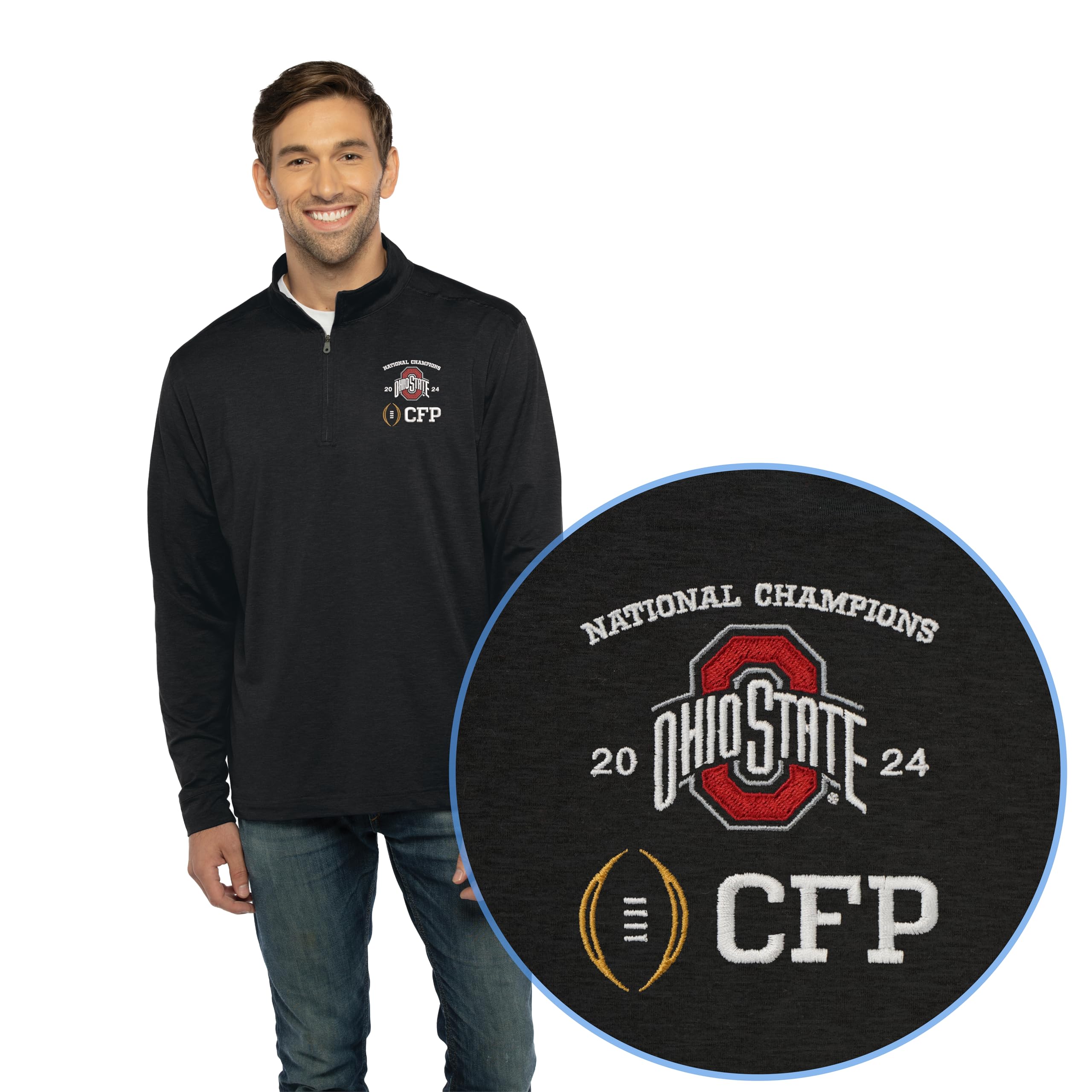 Chaqueta de 1/4 cremallera Ohio State Buckeyes para hombre de Vantage Apparel 6