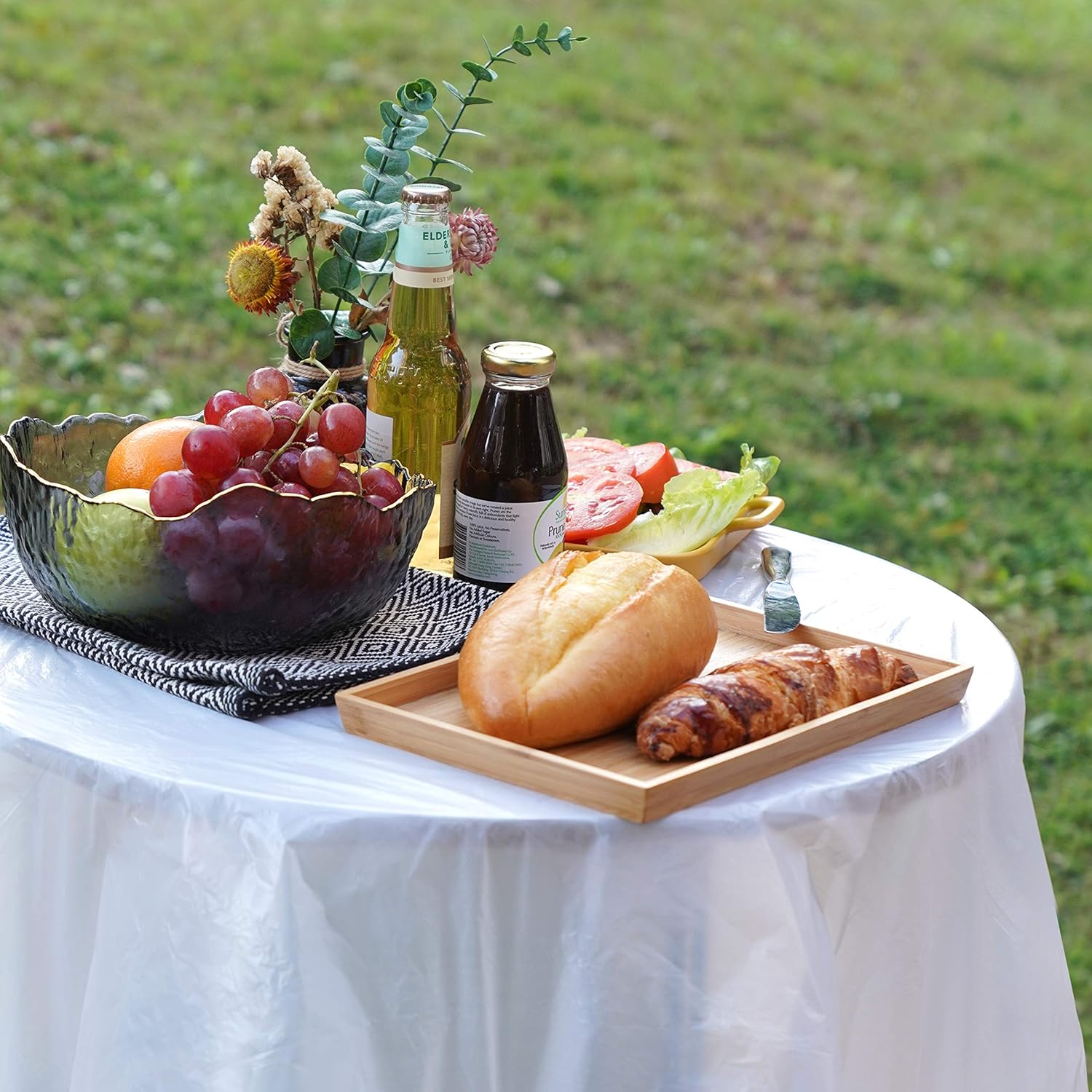 Super Sale 🛒 20-Pack Disposable Tablecloths, Plastic Table-Cover - White Color Square 55”x 55”