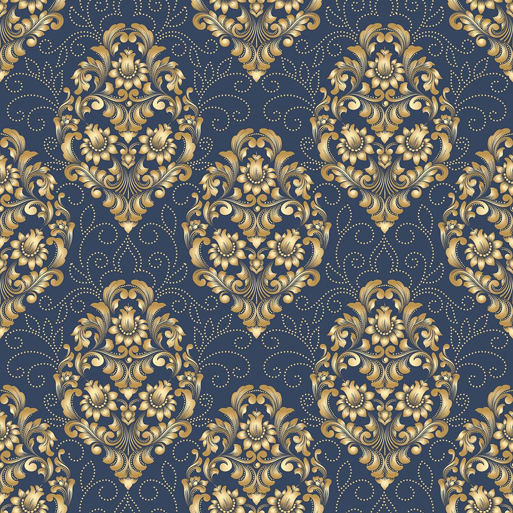 MOREYAJI DIY Navy Blue Damask Look Vinyl Self Adhesive Wallpaper with Glossy Peel and Stick Wallpaper for Wall Home décor,Bedroom,Hotel,Wall for Living Room Drawing Hall(120 * 45CM)(6Sq Ft) (B0CB1D9ZB5) Amazon Price History, Amazon Price Tracker